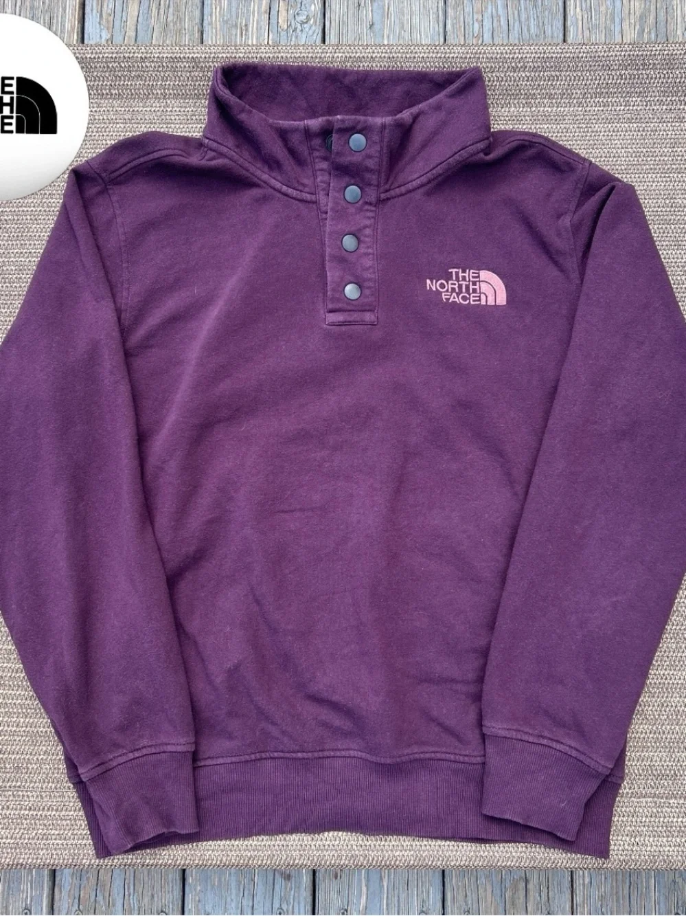 The North Face Men’s Large Burgundy Maroon 4-Snap Pullover Fleece Sweatshirt
